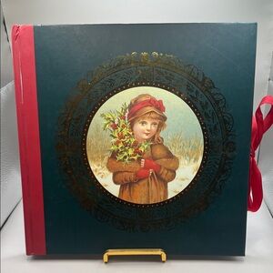Vintage Style Holiday and Photo Book with Red and Gold Accents